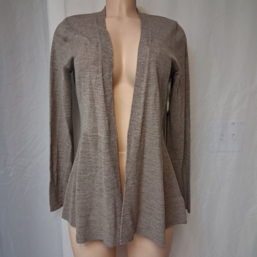 New Nanette Lepore Taupe Open Front Cardigan Women Size M